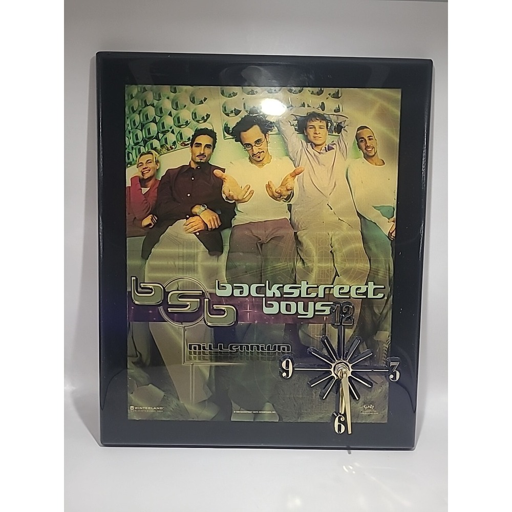 Rare 1999 Backstreet Boys Millennium Clock Plaque Winterland Funky 10"x 12" READ